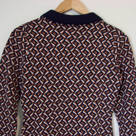 DVF Diane Von Furstenberg Mini Dress Milena Zig Zag Camel Knit Small NEW NWT - Picture 14 of 16